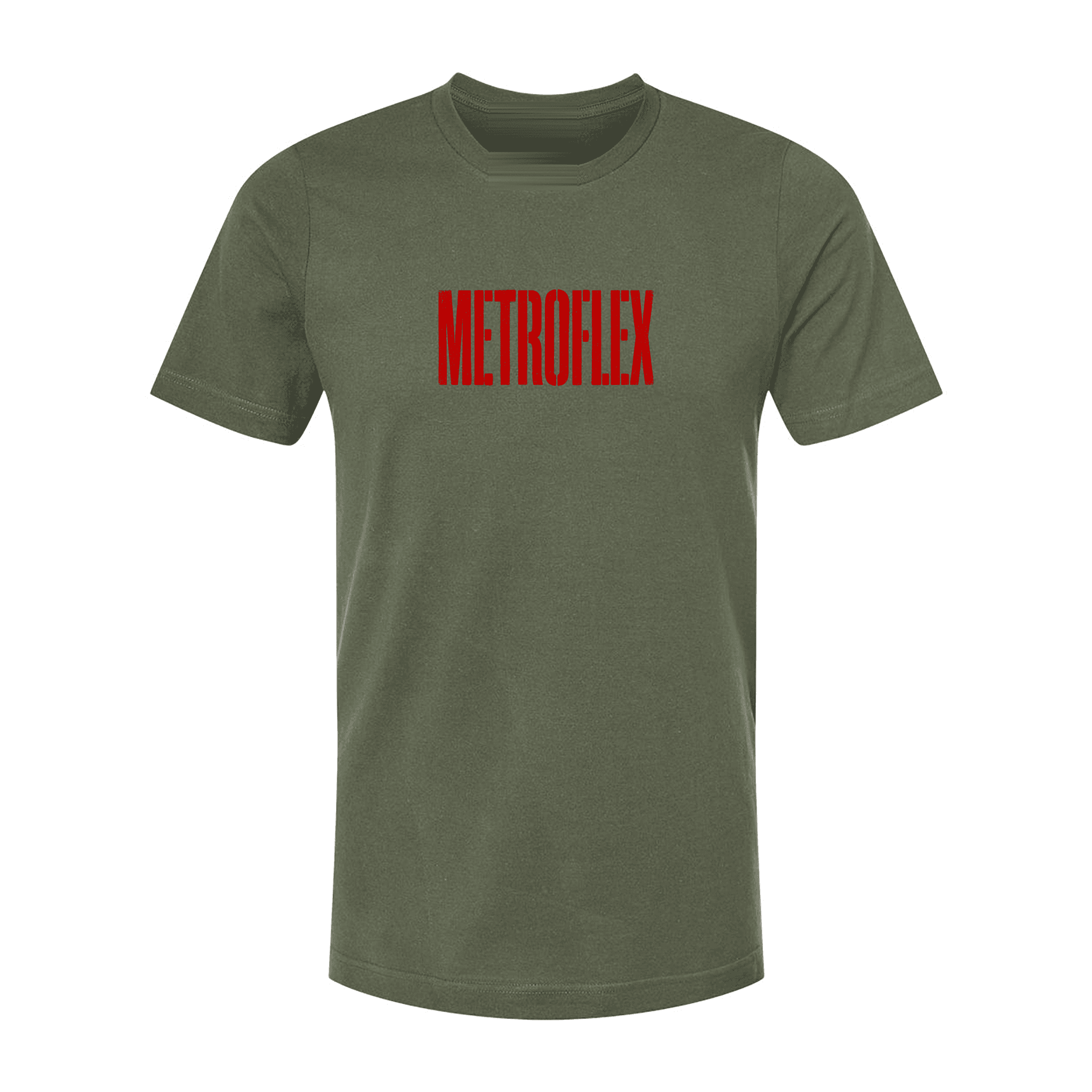 Stencil Tee · Military Green/Red