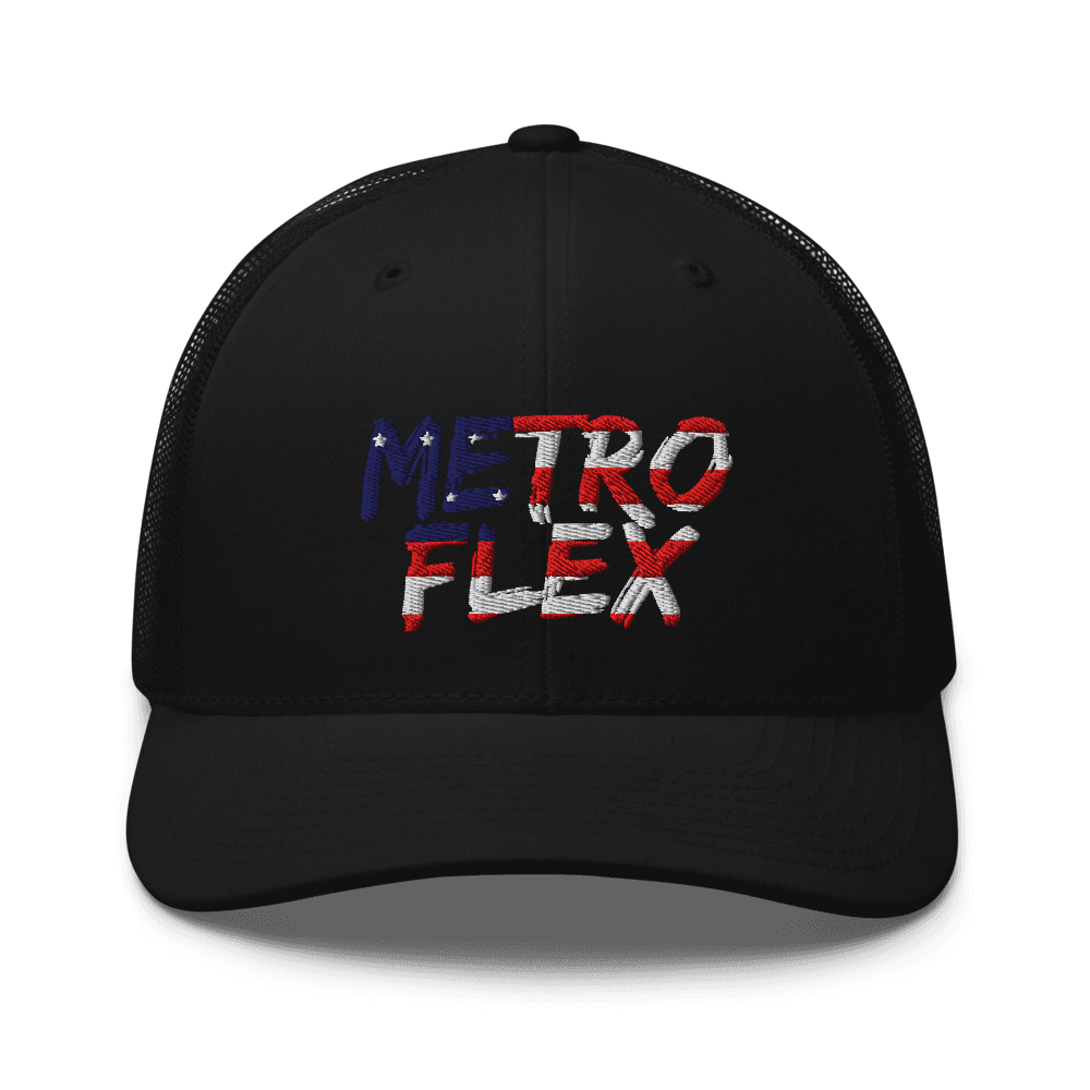 American Flag Trucker Cap · Black